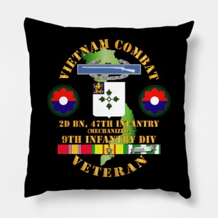 Vietnam Combat Infantry Veteran w 2nd Bn 47th Inf  (Mech) - 9th ID SSI Pillow