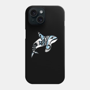 Orca Killer Whale Tribal Tattoo Blue Black Ink Phone Case