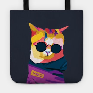 cat with glasses Tote