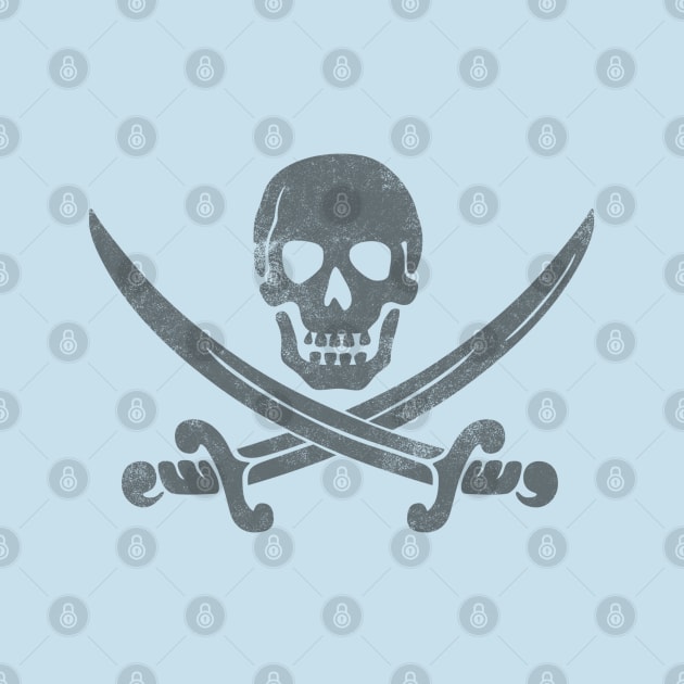 Baby Blue Pirate Skull and Crossbones by FandomTrading