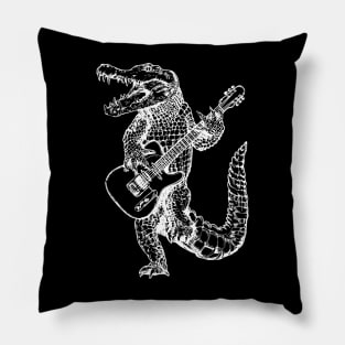 SEEMBO Alligator Playing Guitar Guitarist Musician Fun Band Pillow