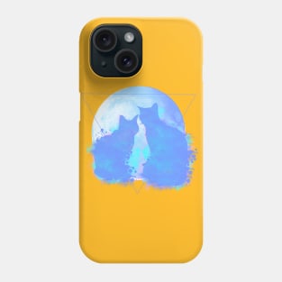 Silueta de gatos en acuarela Phone Case