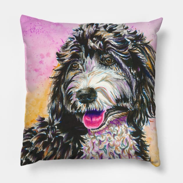 Bernedoodle Pillow by sambeawesome