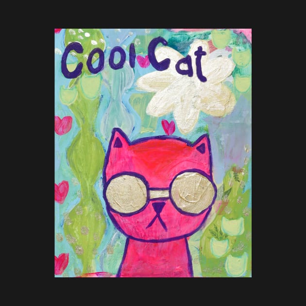 Cool Cat painting mixed media by allysci