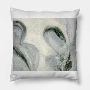 Abstract Oil Painting Linen Greenish Gray 1c22 Pillow