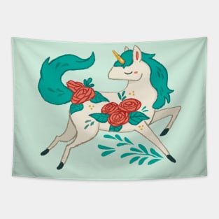 Unicorn Flowers Tapestry