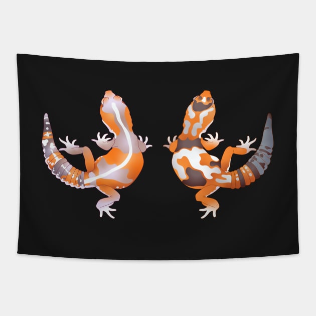 African Fat Tailed Gecko Pattern Tapestry by ziafrazier