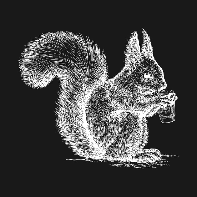 Squirrel But First Coffee by Hound mom