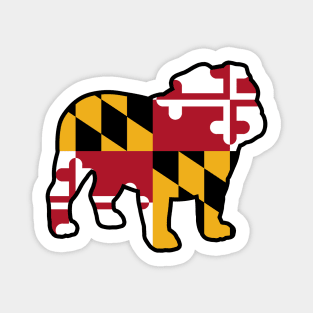 Bulldog Silhouette with Maryland State Flag Magnet