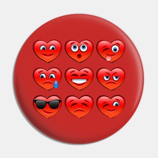 Valentine's Day Emoji Icons Pin