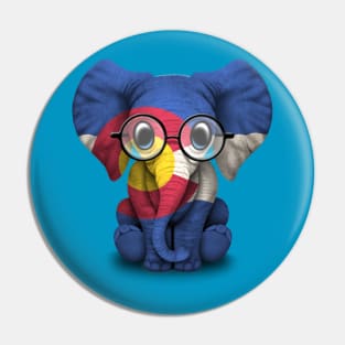 Baby Elephant with Glasses and Colorado Flag Pin