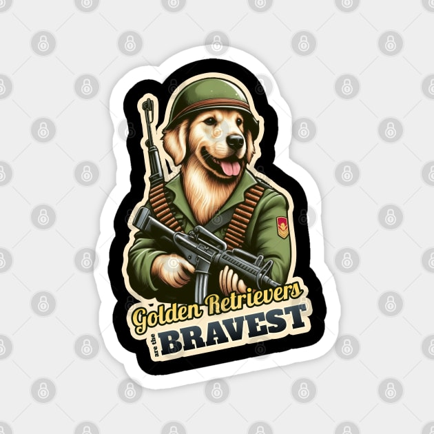 Golden Retriever Soldier 2 Magnet by k9-tee