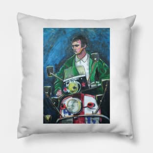 Quadrophenia, Scooter, Scooterist, Scootering, Scooter Rider, Mod Art Pillow