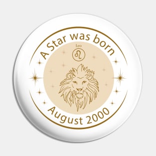 Birthday T-Shirt - Zodiac Leo Pin