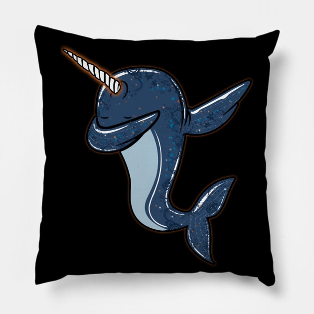 Funny Narwhal Dab Shirt Dabbing Narwhal Pillow by ChristianCrecenzio