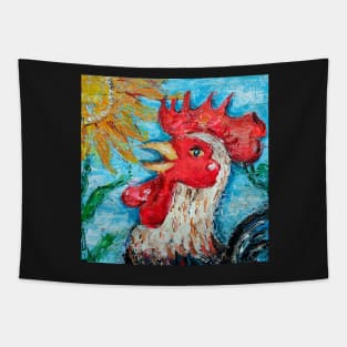 Happy Cheery Red Rooster Tapestry