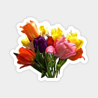 Spring Bouquet With Tulips and Daffodils Magnet