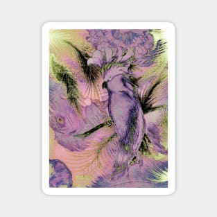 PURPLE LILAC LAVENDER TROPICAL ABSTRACT COCKATOO PARROT EXOTIC POSTER ART PRINT DECO Magnet