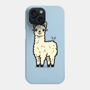 Adorable Llama Character, Happy Animal Doodle Phone Case