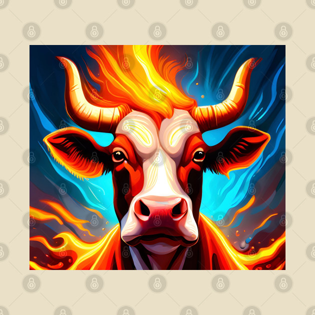 Flaming Cow by BsalSanchez