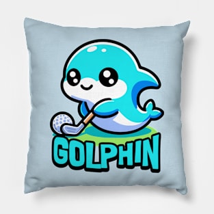 Golphin! Cute Golfing Dolphin Pun Pillow