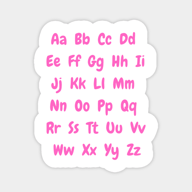 English alphabet in pink Magnet by LukjanovArt