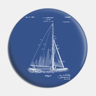 Sailboat Patent - Yacht Art - Blueprint Pin