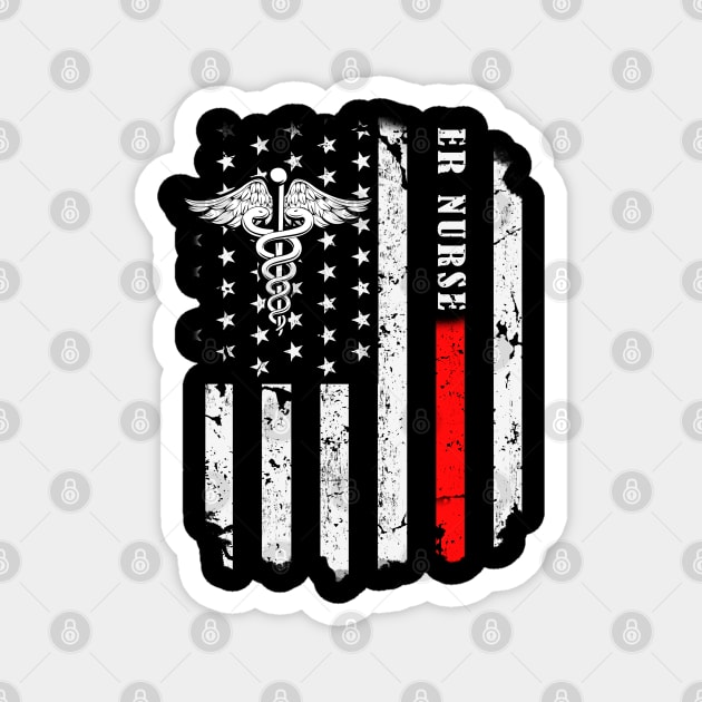 ER Nurse Distressed American Flag Emergency Room RN Magnet by neonatalnurse