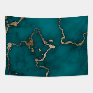 Marble | Deep Green | Deep Blue | Gold | Elegance | Classy Tapestry