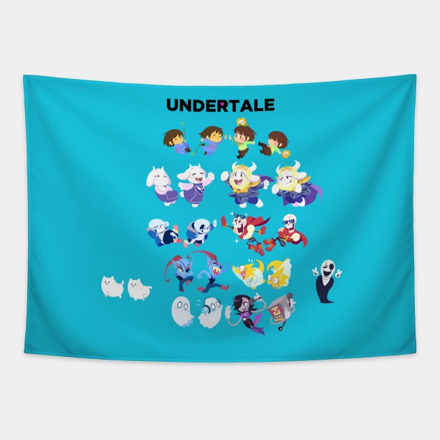 Undertale Tribute Tapestry by greyybubble