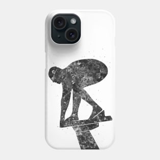 Swimmer male black and white Phone Case