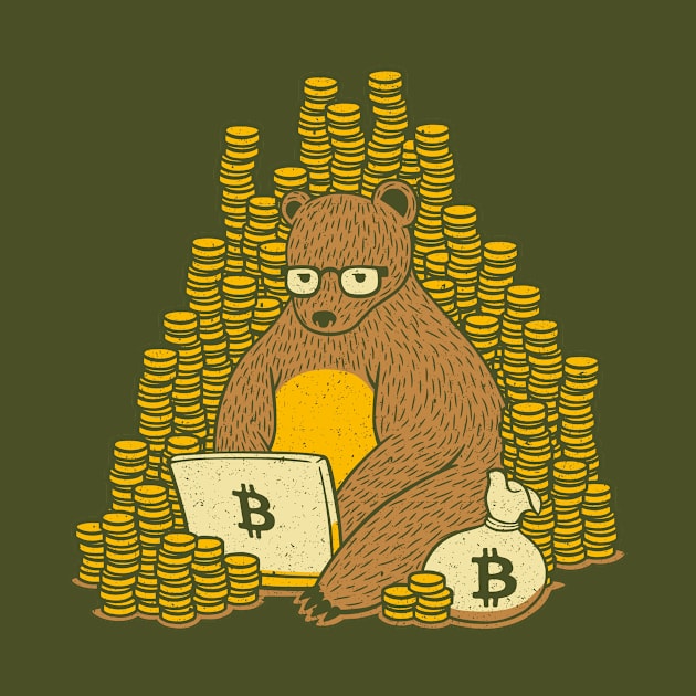 Bitcoin Miner T-shirt Bear by Tobe_Fonseca