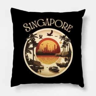 Singapore City Skyline Travel art Pillow