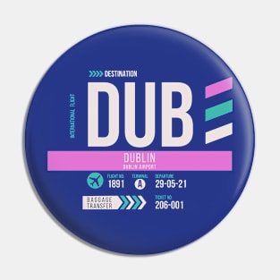 Dublin (DUB) Airport Code Baggage Tag Pin