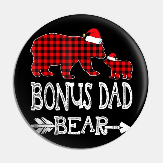 Bonus Dad Bear Red Plaid Buffalo Arrow Christmas Pajama Pin by Mitsue Kersting