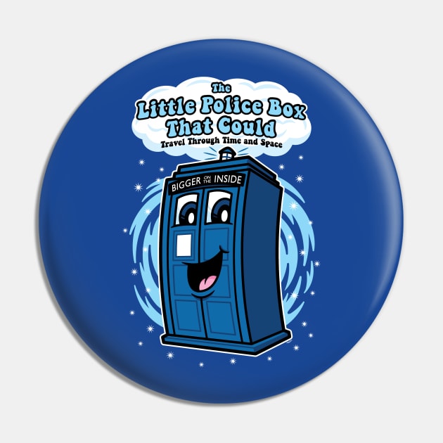 The Little Police Box Pin by mikehandyart