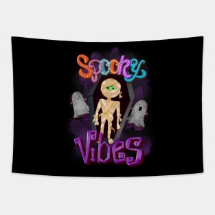 Spooky vibes mummy design Tapestry