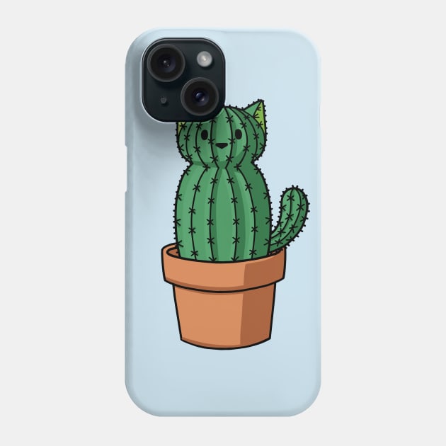 Cat shaped cactus Phone Case by Doodlecats 