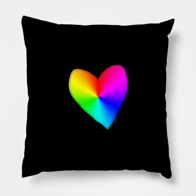 Small Spectrum Heart Pillow by ellenhenryart