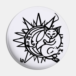 cat inside moon and sun Pin