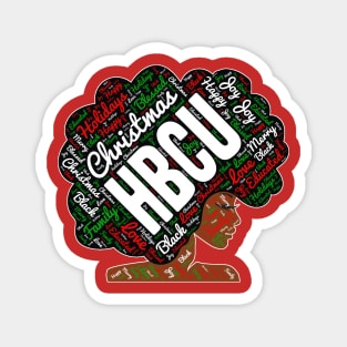 HBCU Christmas Words in Afro Magnet