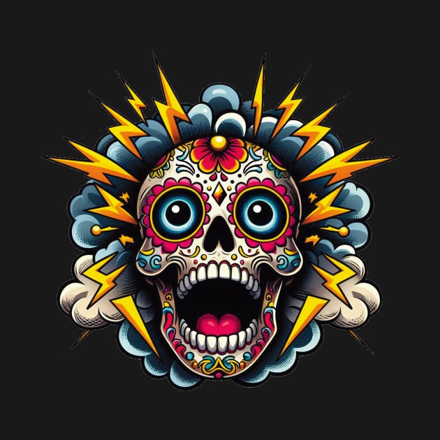 Sugar Skull Art - Feeling Amped Up for Dia de los Muertos by ImaginativeInkPOD