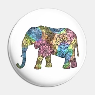 Multicoloured henna elephant Pin
