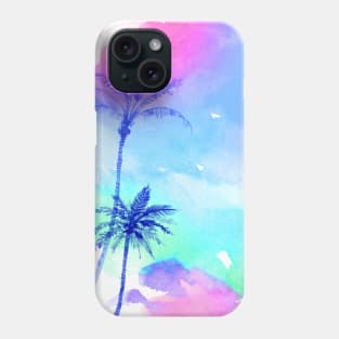 Watercolor coconut palms Phone Case