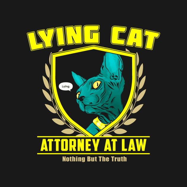 Lying Cat Attorney (Black Print) by Nerdology