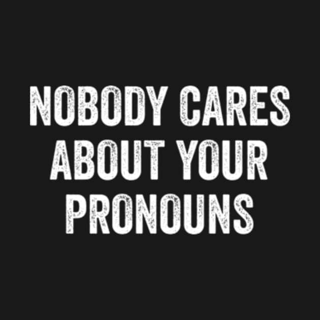 Nobody Cares About Your Pronouns Funny Funny TShirt TeePublic