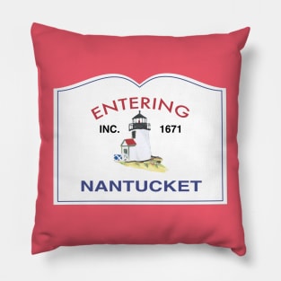 Entering Nantucket Sign Pillow