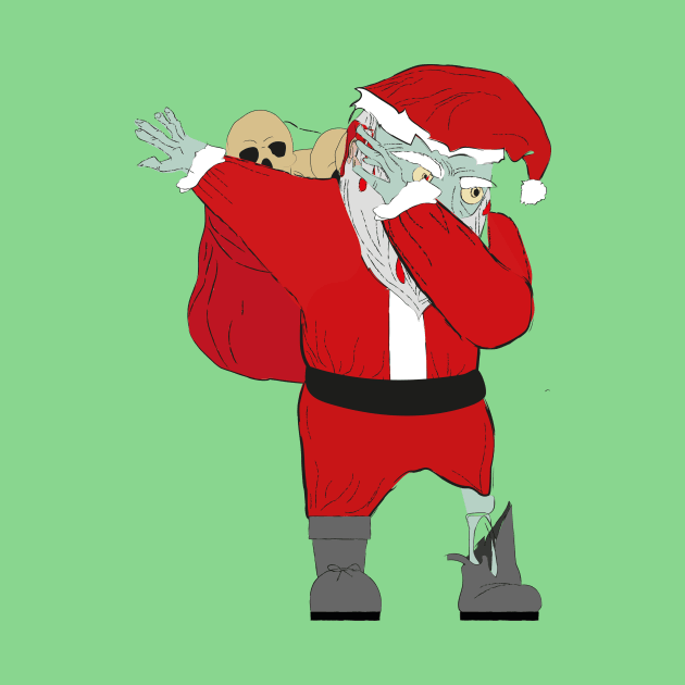 Funny Dabbing Zombie Santa Claus Halloween Christmas by klimentina