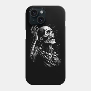 skeleton in space, halloween design, black background Phone Case