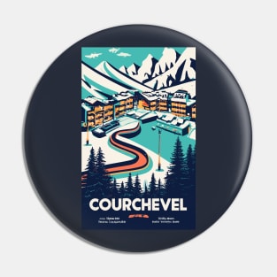 A Vintage Travel Art of Courchevel - France Pin